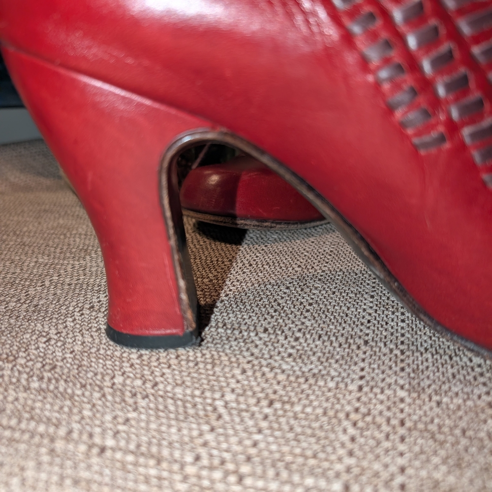 John Fleuvog Red Lace-Up Heels - Picture 16 of 16